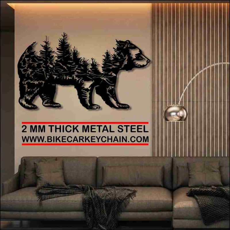 Bear Tree Minimalist Metal Wallart