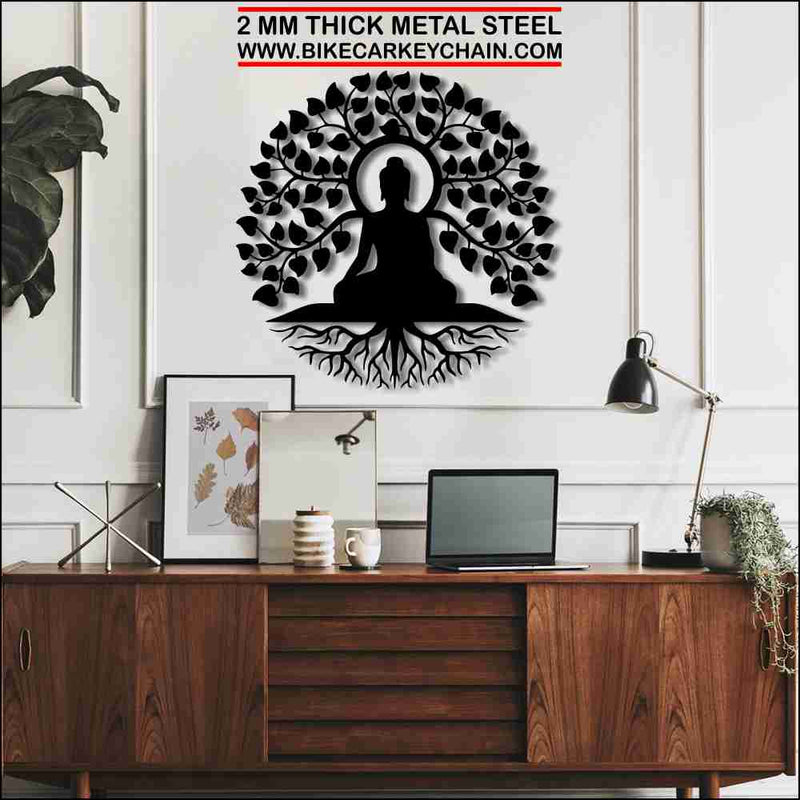 Buddha Meditation Tree Metal Wallart