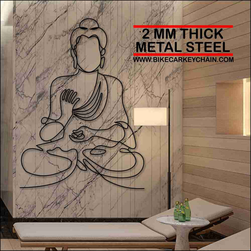 Buddha Line Art Minimalist Metal Wallart