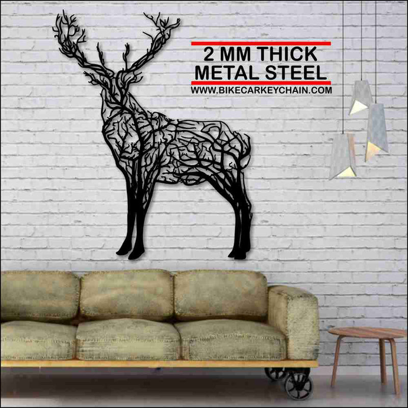 Deer Tree Minimalist Metal Wallart