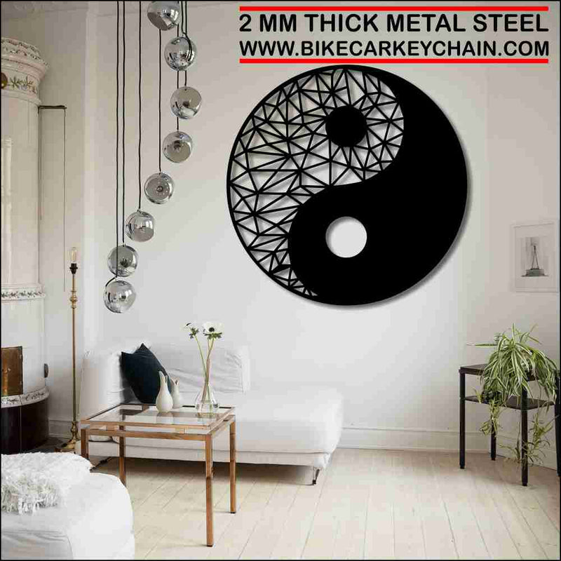 Ying Yang Geometric Metal Wallart