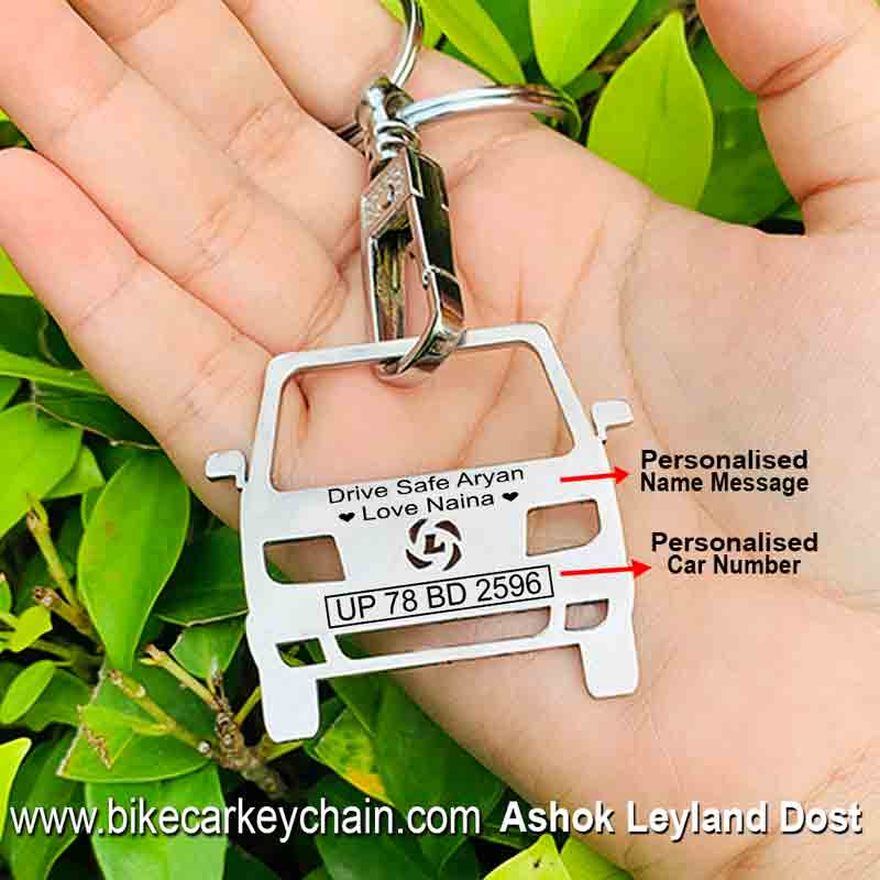 Ashok Leyland Dost Name Number Custom Keychain