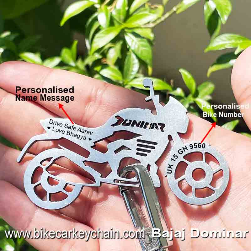 Bajaj-Dominar Bike Name Number Keychain