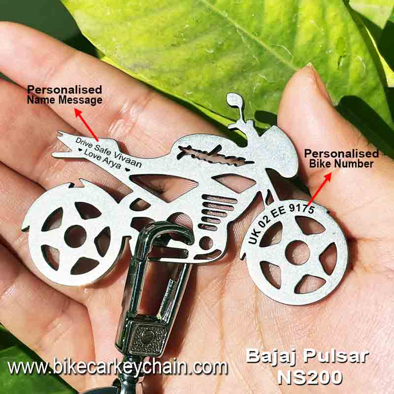 Bajaj-Pulsar-NS200 Bike Name Number Keychain