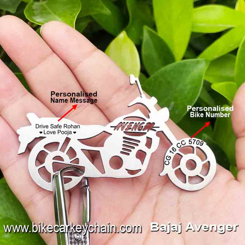 Bajaj Avenger Bike Name Number Keychain