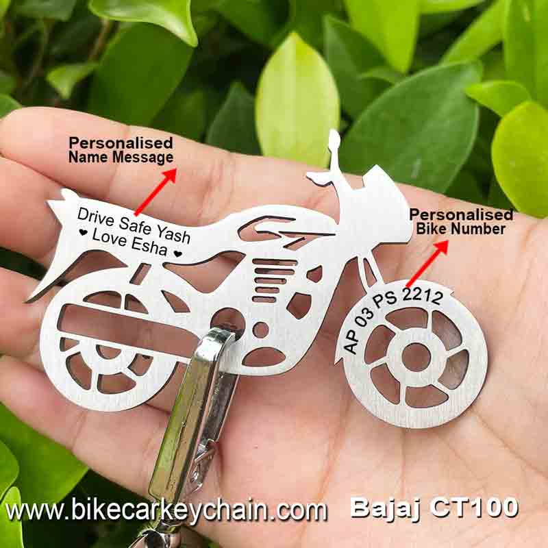 Bajaj CT100 Bike Name Number Keychain