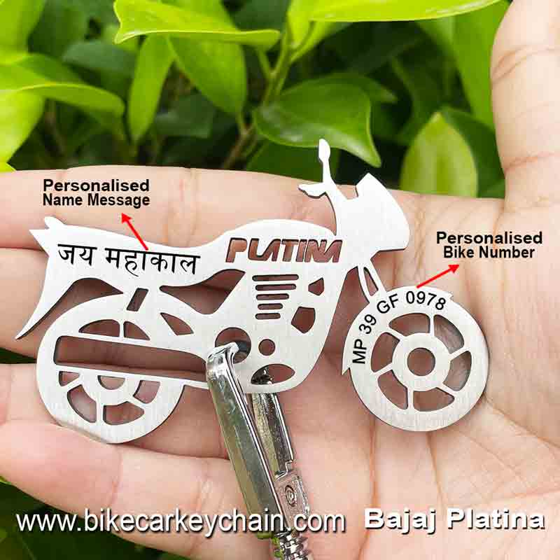 Bajaj Platina Bike Name Number Keychain