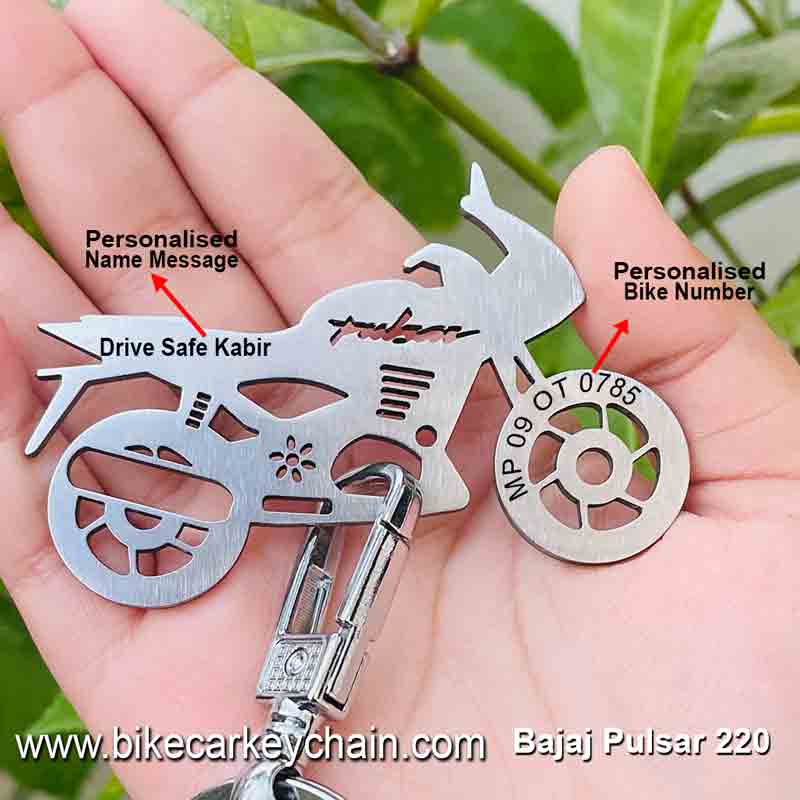 Bajaj Pulsar 220 Bike Name Number Keychain