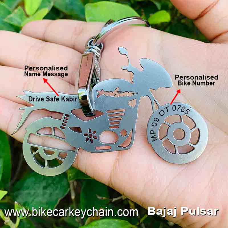 Bajaj Pulsar Bike Name Number Keychain