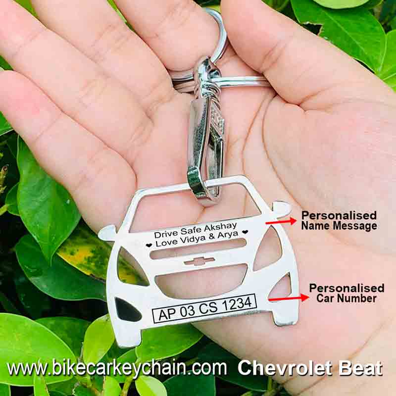 Chevrolet Beat Car Name Number Custom Keychain