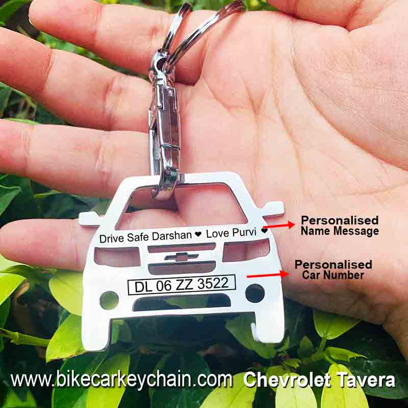 Chevrolet Tavera Car Name Number Custom Keychain