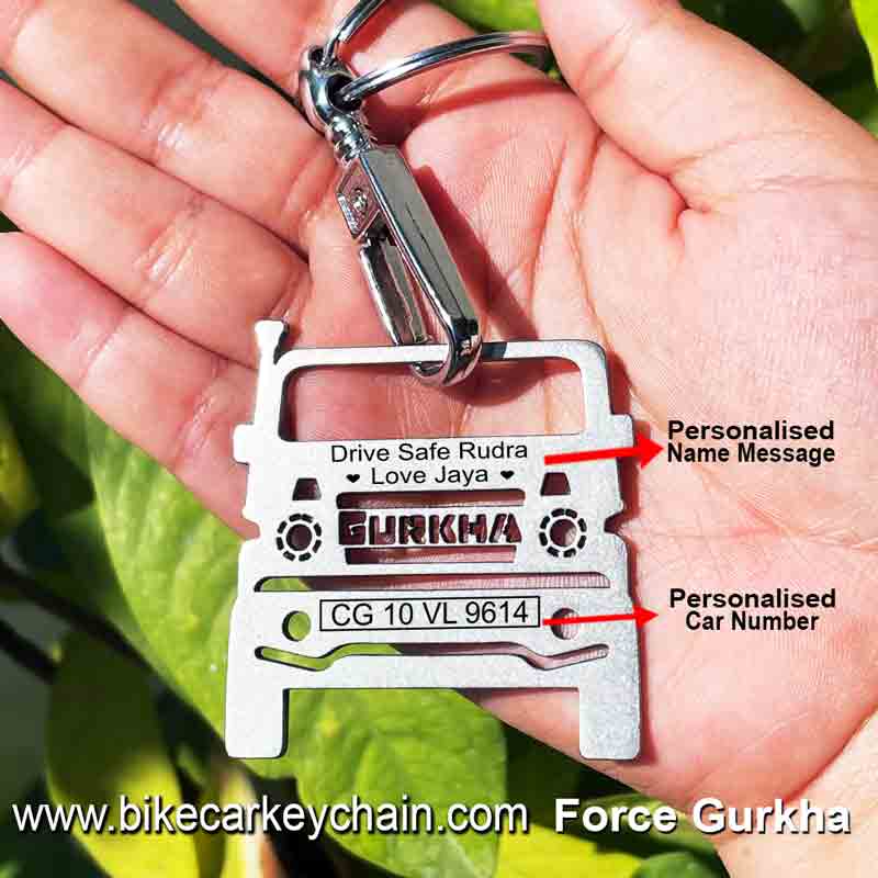 Force Gurkha Car Name Number Custom Keychain