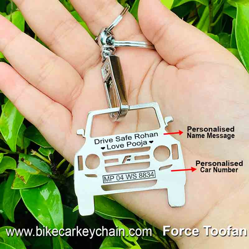 Force Toofan Car Name Number Custom Keychain