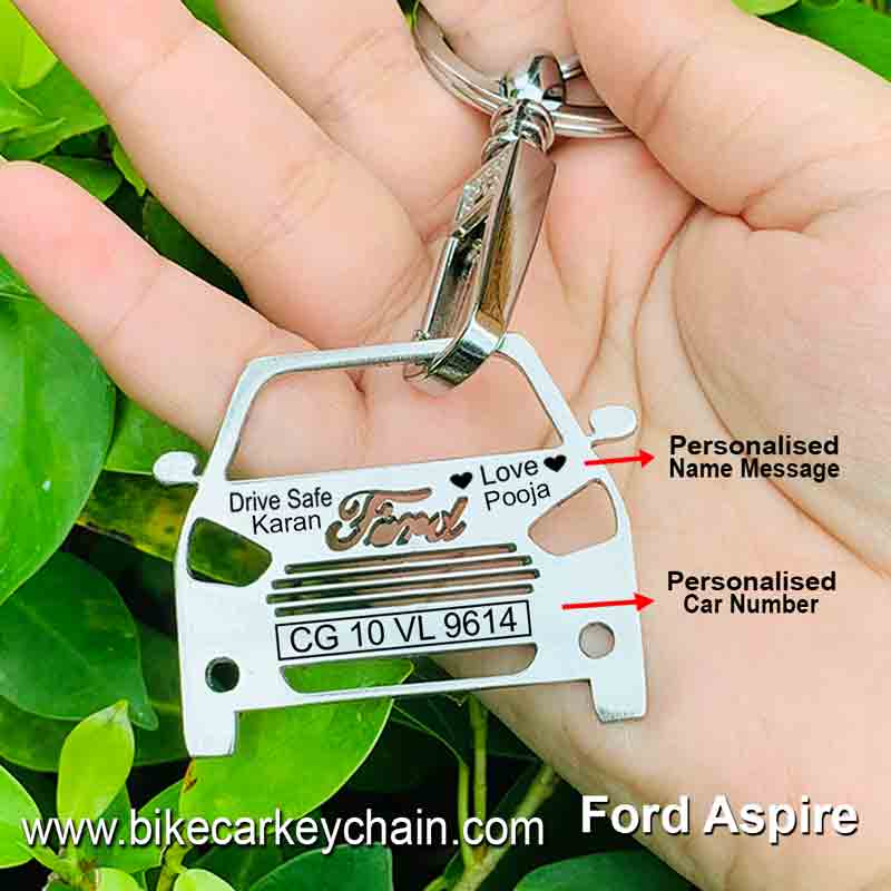 Ford Aspire Car Name Number Custom Keychain