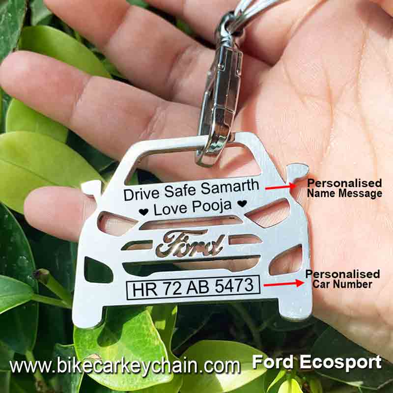 Ford EcoSport Car Name Number Custom Keychain