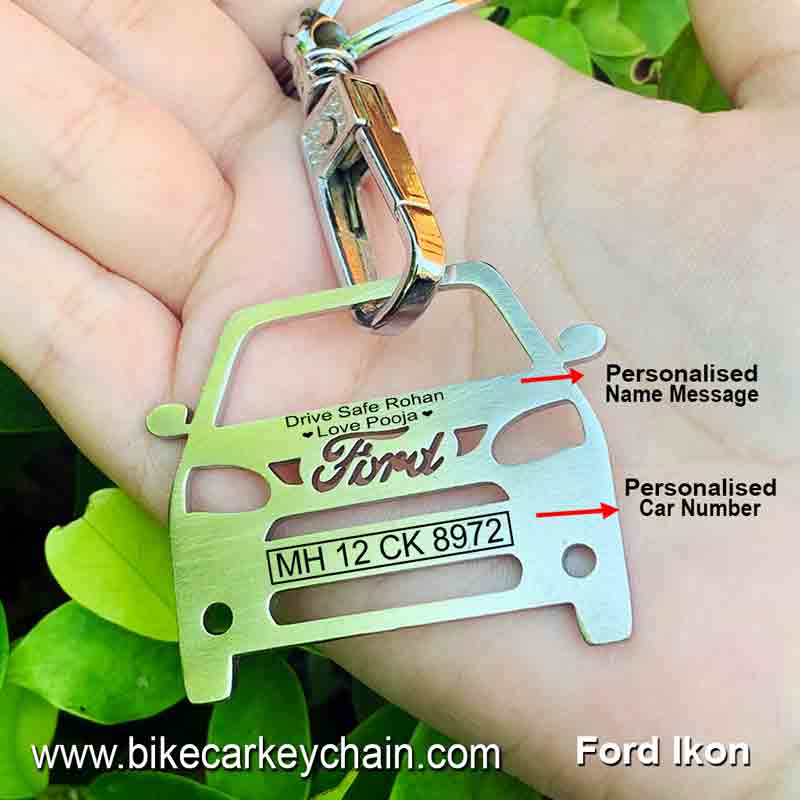 Ford Ikon Car Name Number Custom Keychain