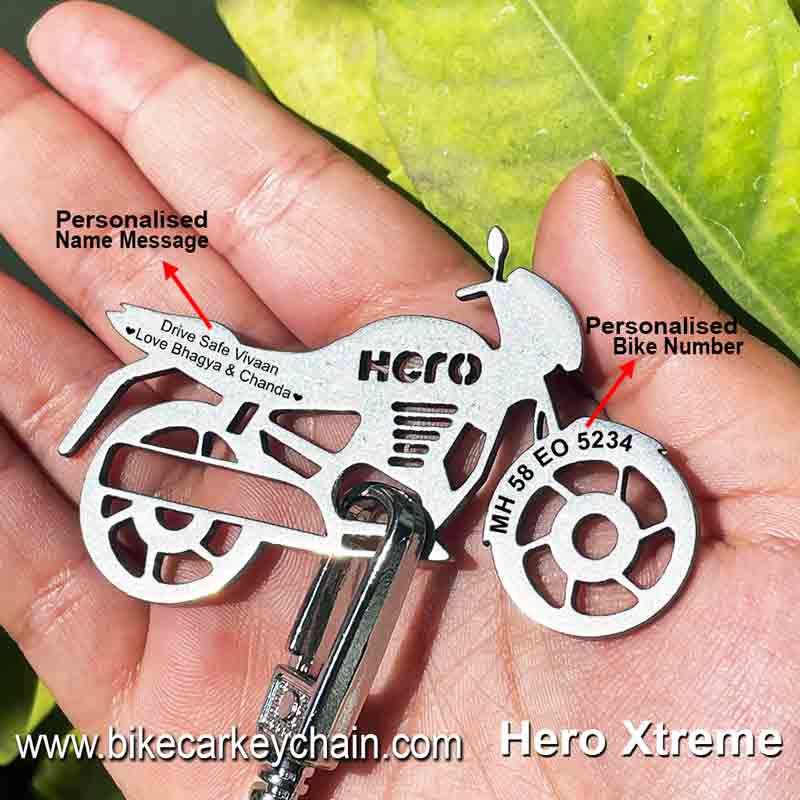 Hero Xtreme Bike Name Number Keychain