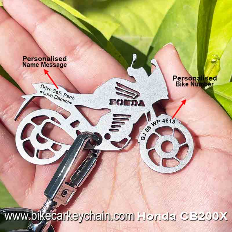 Honda-CB200x Bike Name Number Keychain