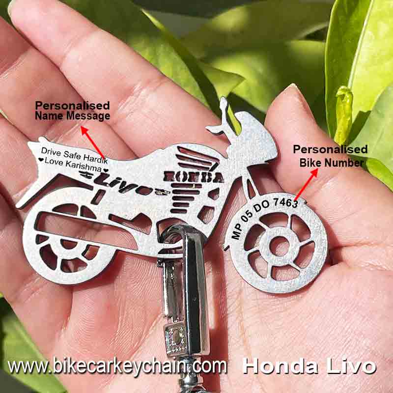 Honda-Livo Bike Name Number Keychain