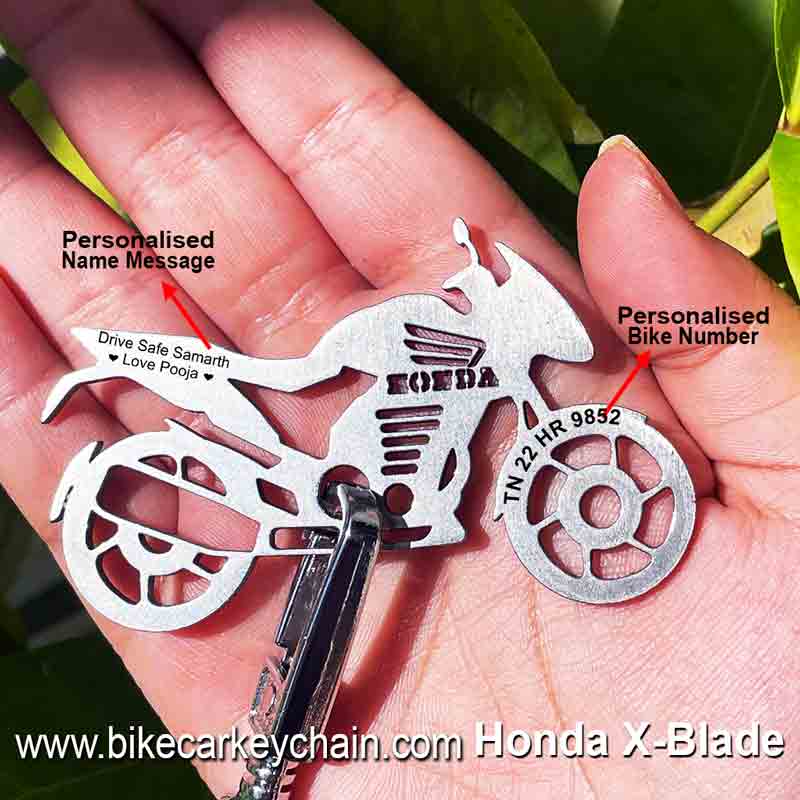 Honda-X-Blade Bike Name Number Keychain