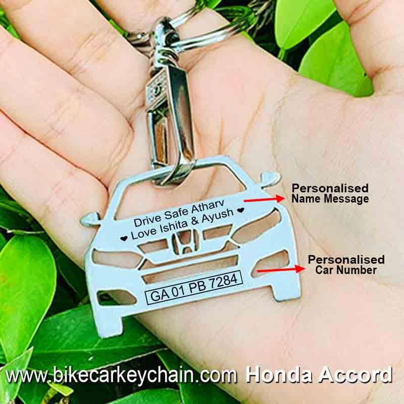 Honda Accord Car Name Number Custom Keychain