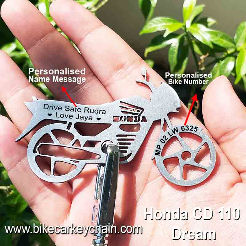 Honda CD100 Dream Bike Name Number Keychain
