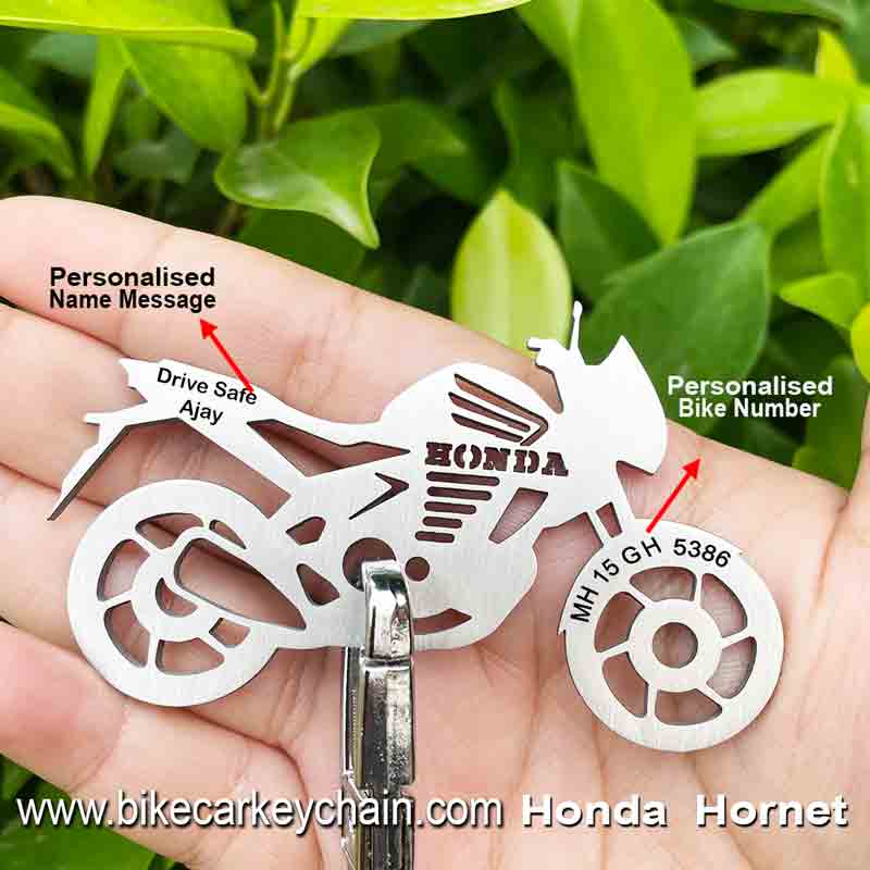 Honda Hornet Bike Name Number Keychain