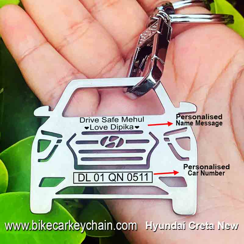 Hyundai Creta NewModel Car Name Number Custom Keychain