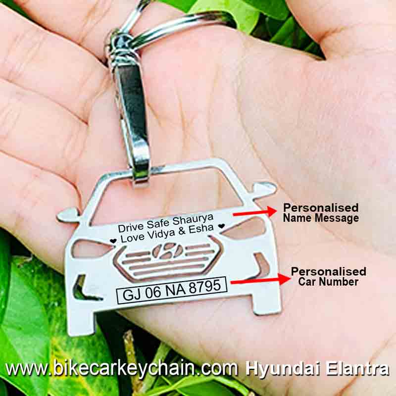 Hyundai Elantra Car Name Number Custom Keychain