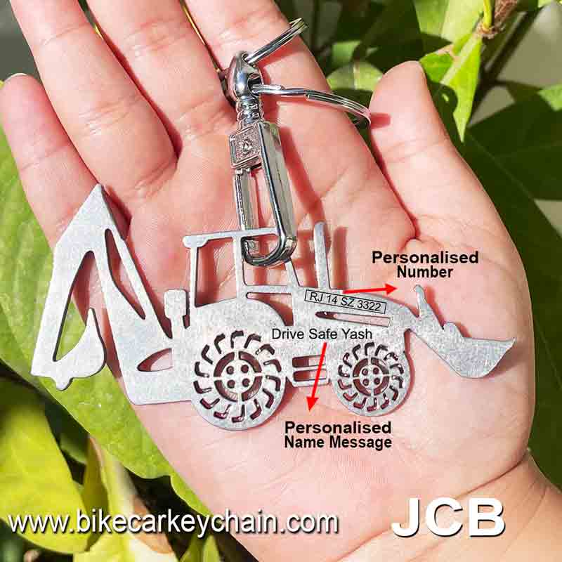 JCB Bike Name Number Custom Keychain