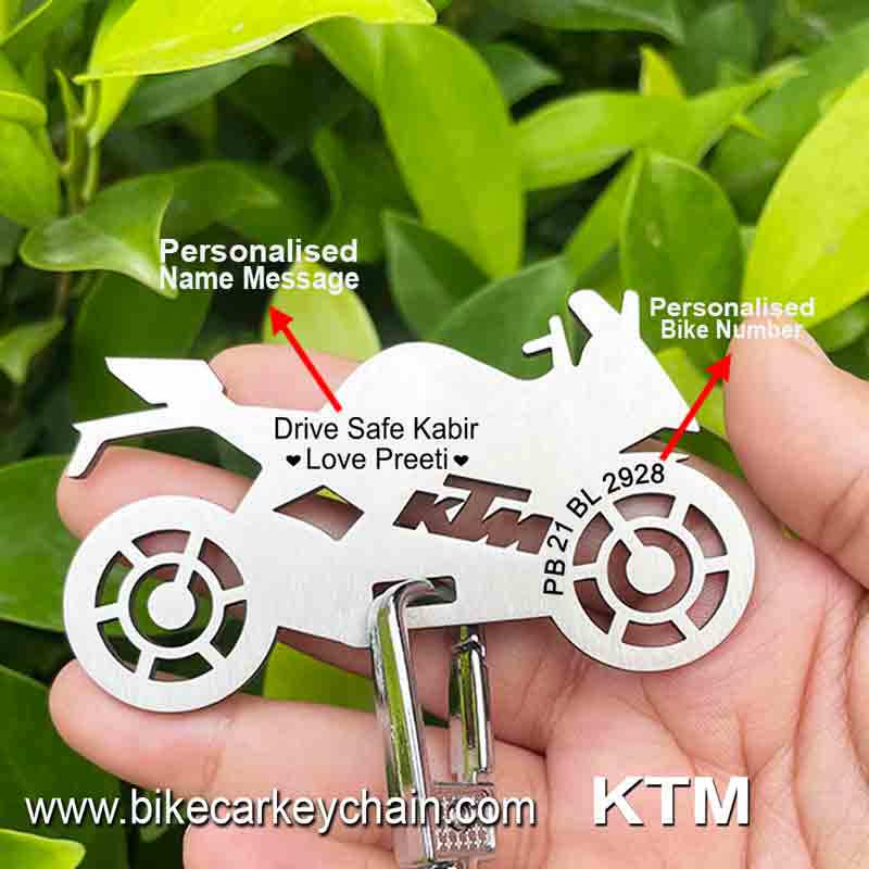 KTM Bike Name Number Keychain