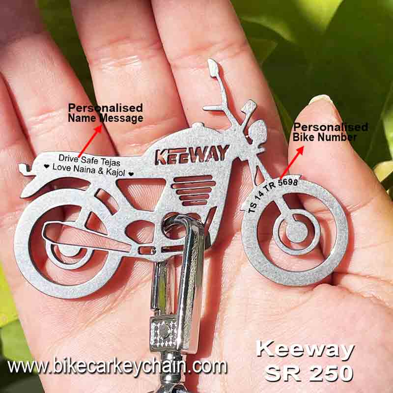 Keeway SR250 Bike Name Number Keychain