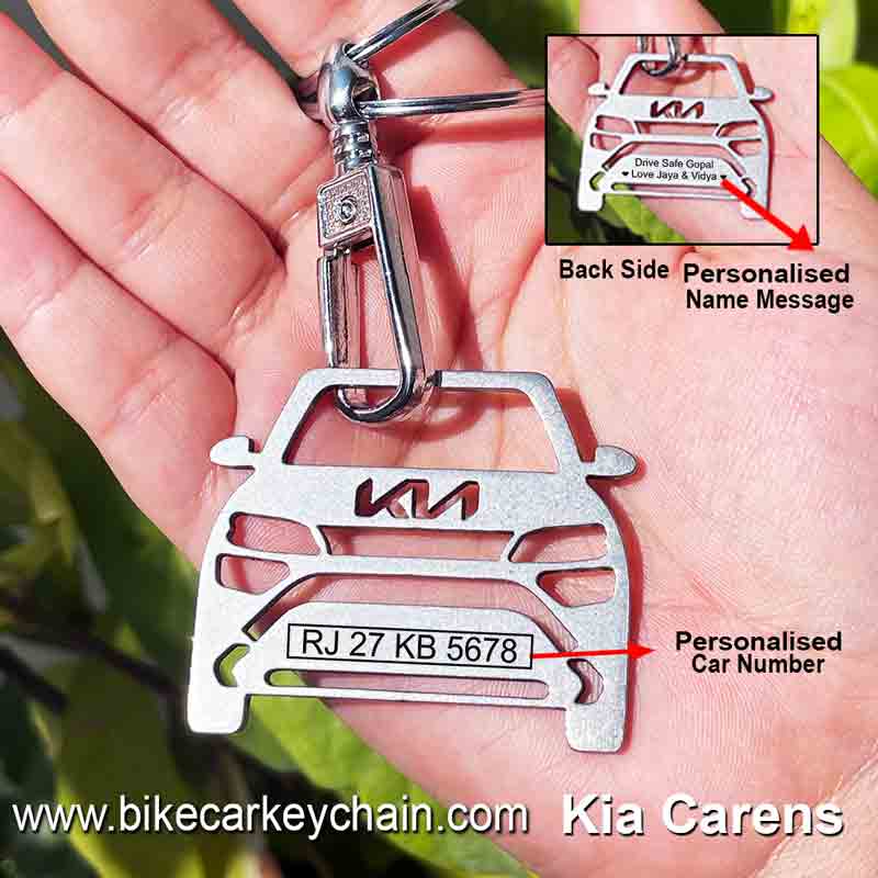 Kia Carens NewLogo Car Name Number Custom Keychain