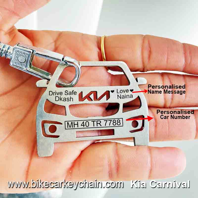 Kia Carnival NewLogo Car Name Number Custom Keychain