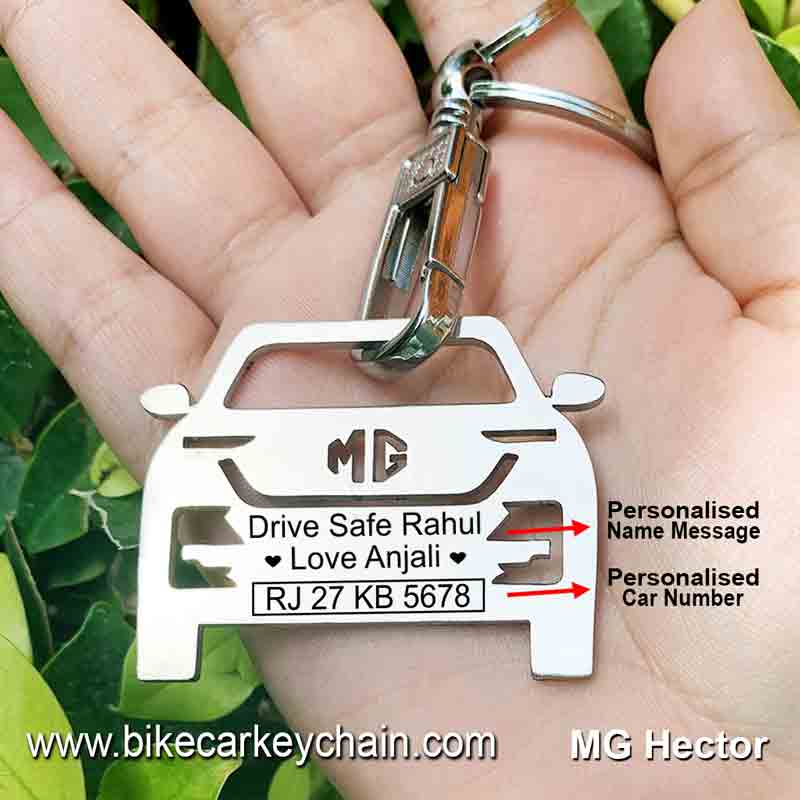 MG Hector Car SUV Name Number Custom Keychain