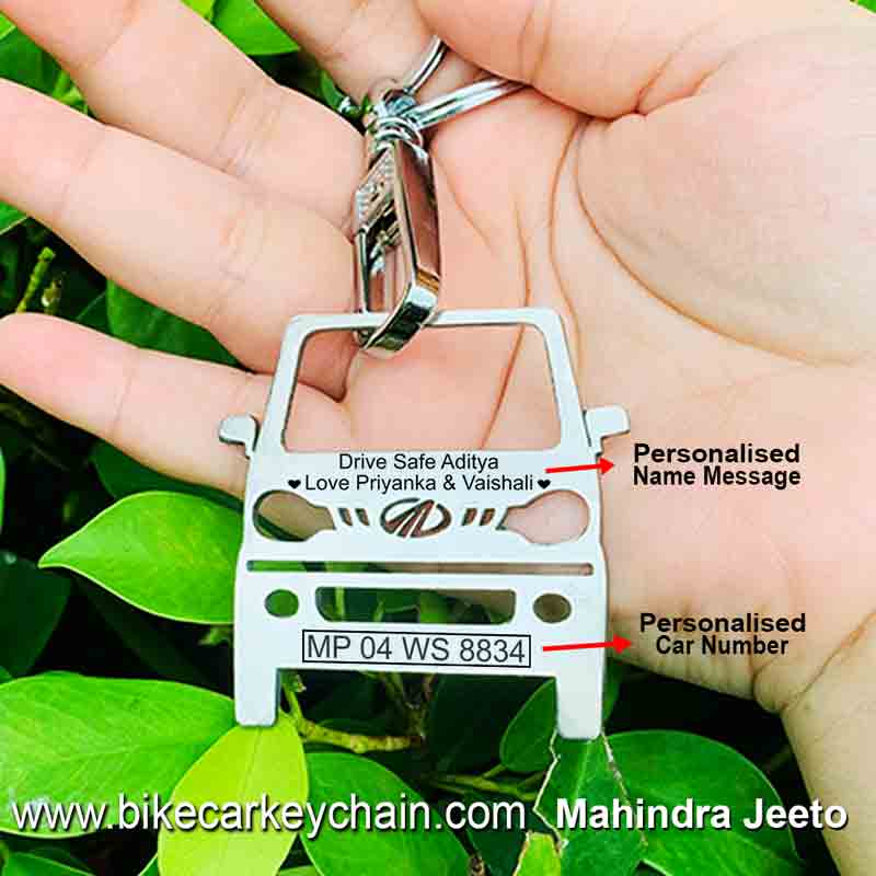 Mahindra Jeeto Name Number Custom Keychain
