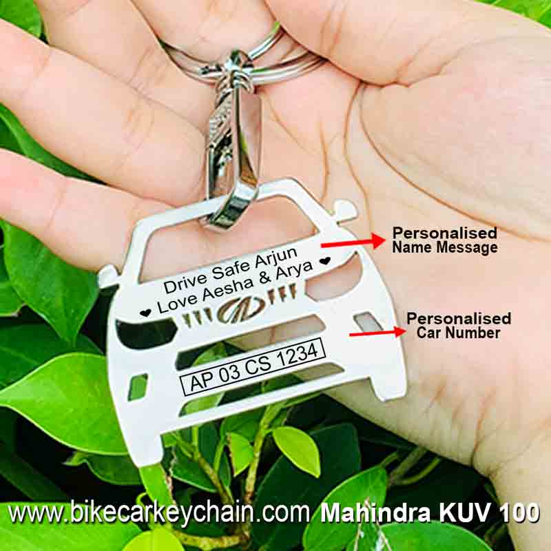 Mahindra KUV100 Car SUV Name Number Custom Keychain