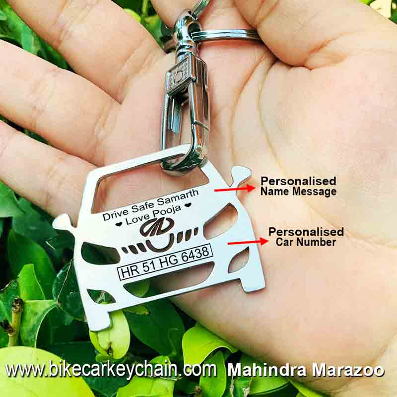 Mahindra Marazoo Car SUV Name Number Custom Keychain
