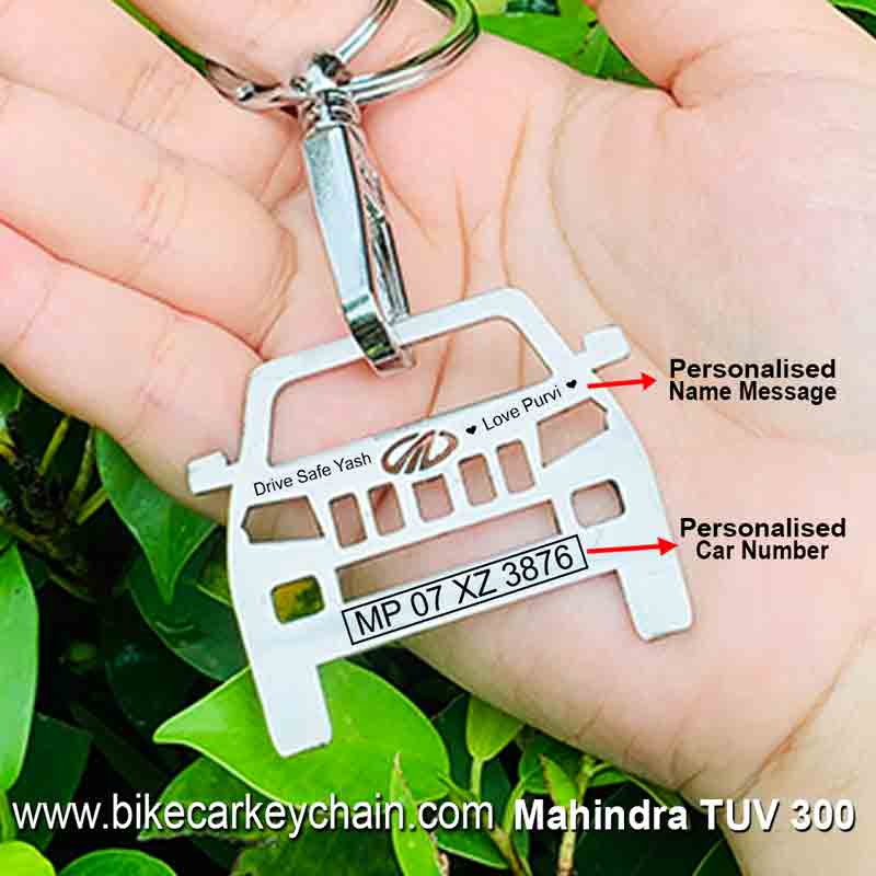 Mahindra TUV300 Car SUV Name Number Custom Keychain