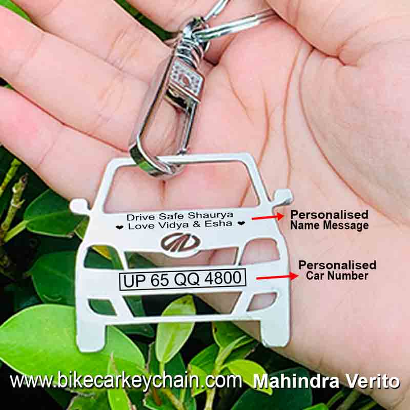 Mahindra Verito Car Name Number Custom Keychain