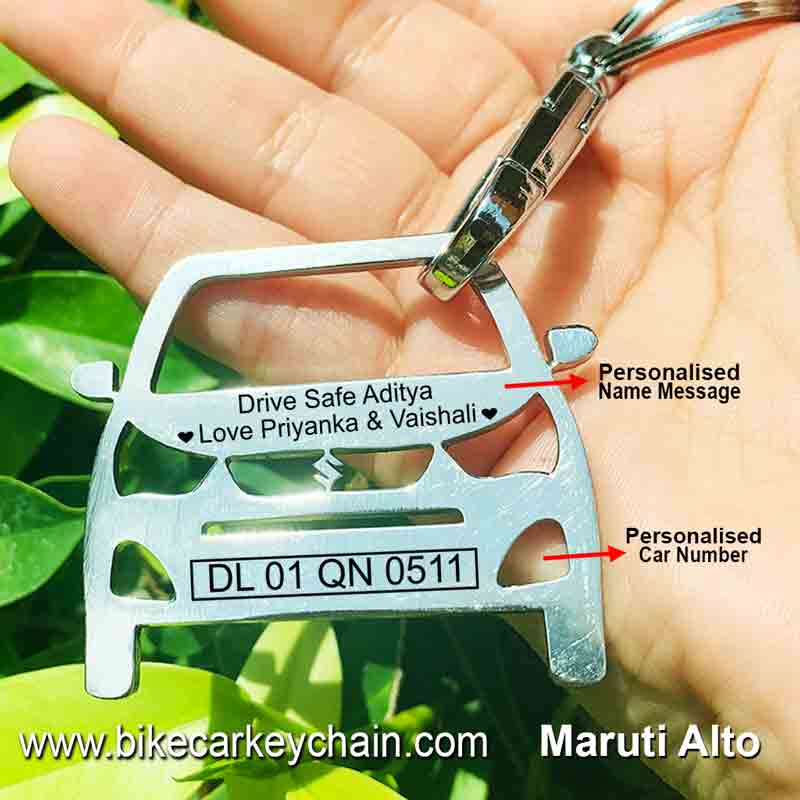 Maruti Alto Car Name Number Custom Keychain