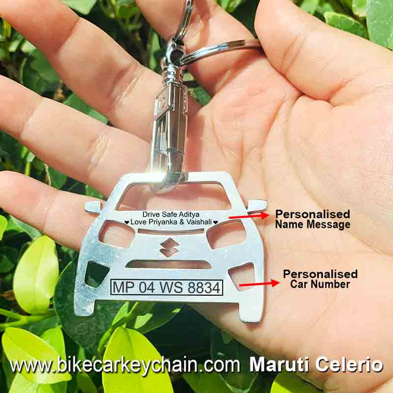 Maruti Celerio Car Name Number Custom Keychain