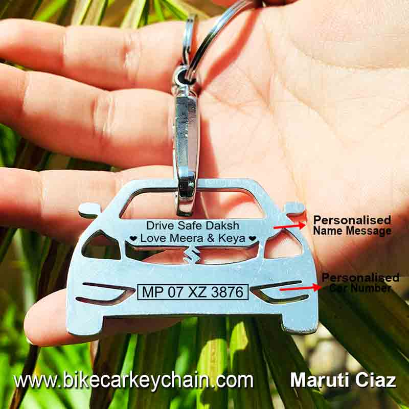 Maruti Ciaz Car Name Number Custom Keychain