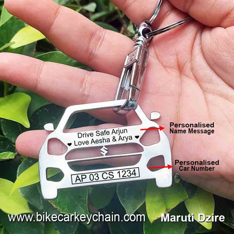 Maruti Dzire Car Name Number Custom Keychain