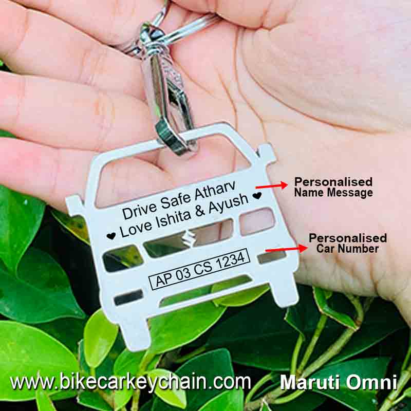 Maruti Omni Car Name Number Custom Keychain