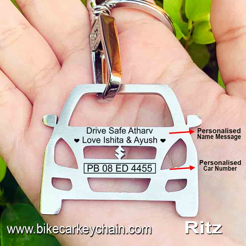 Maruti Ritz Car Name Number Custom Keychain