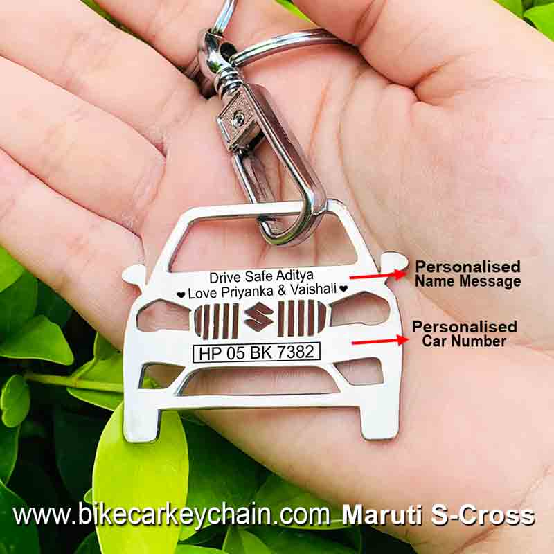 Maruti Scross Car Name Number Custom Keychain