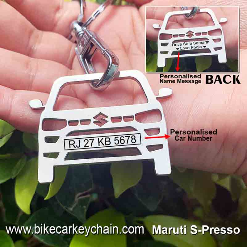 Maruti S-Presso Car SUV Name Number Custom Keychain