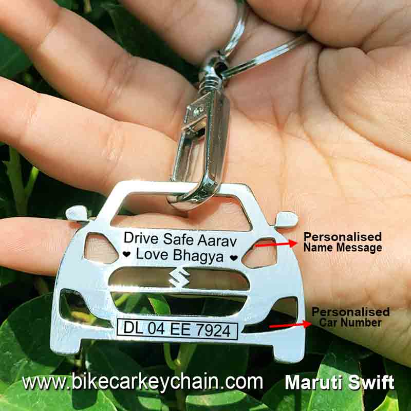Maruti Swift Car Name Number Custom Keychain