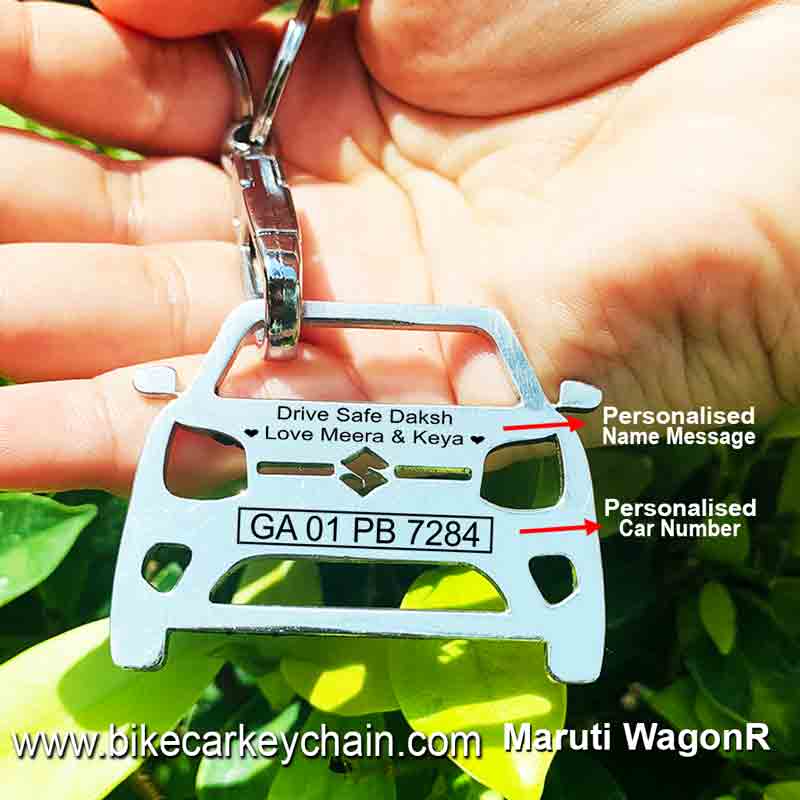 Maruti WagonR Car Name Number Custom Keychain